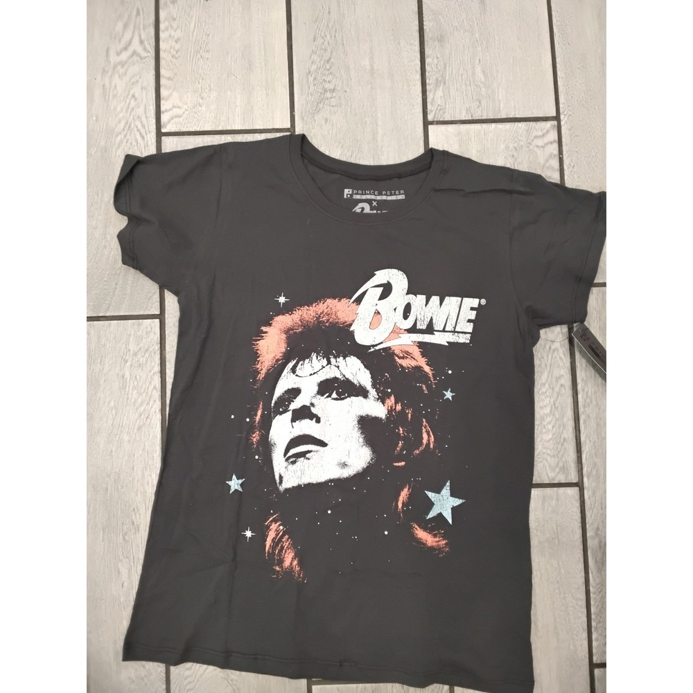 Prince Peter David Bowie Ziggy Stardust Graphic T-Shirt Gray Mens Small NWT